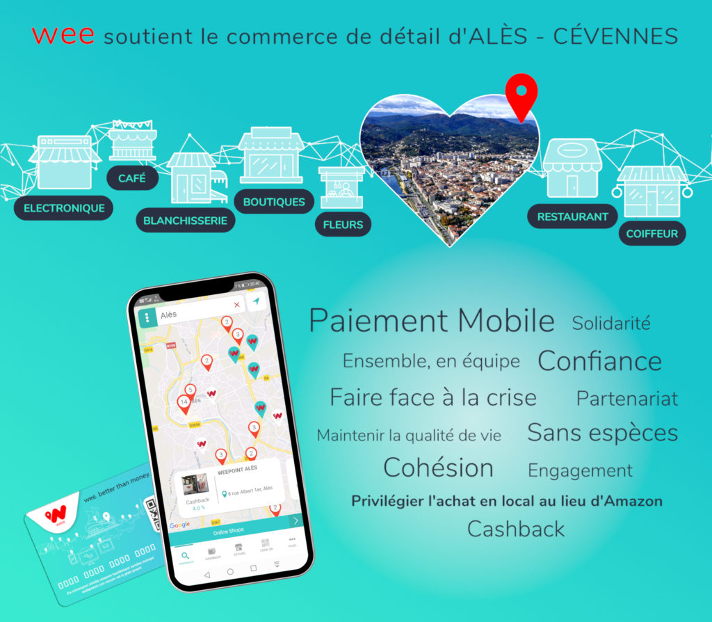 Paiement mobile sans espèces cashback achat local